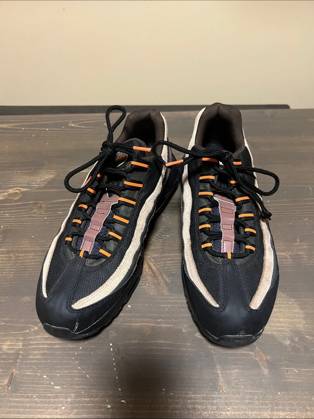 Nike Men’s Black, Beige and Orange Air Max 95 Sneakers